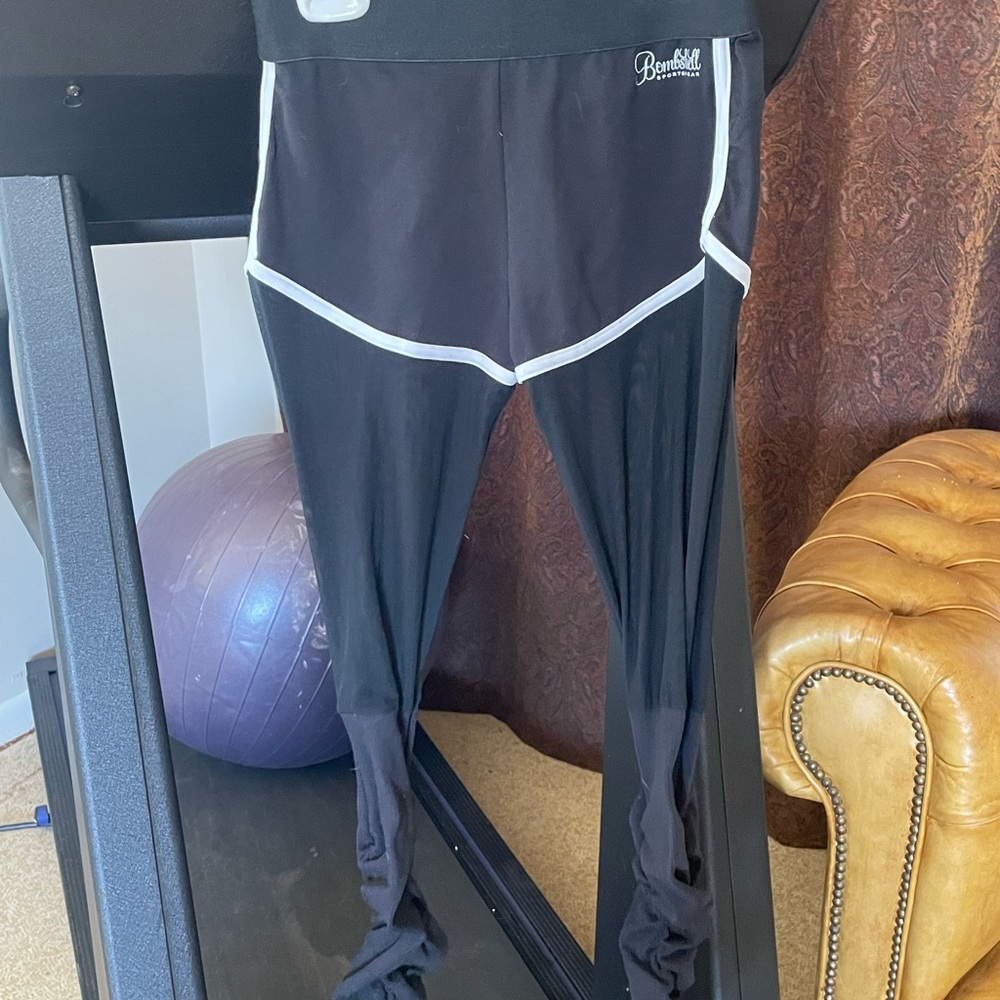 Bombshell Sportswear Black Leggings with White Accents